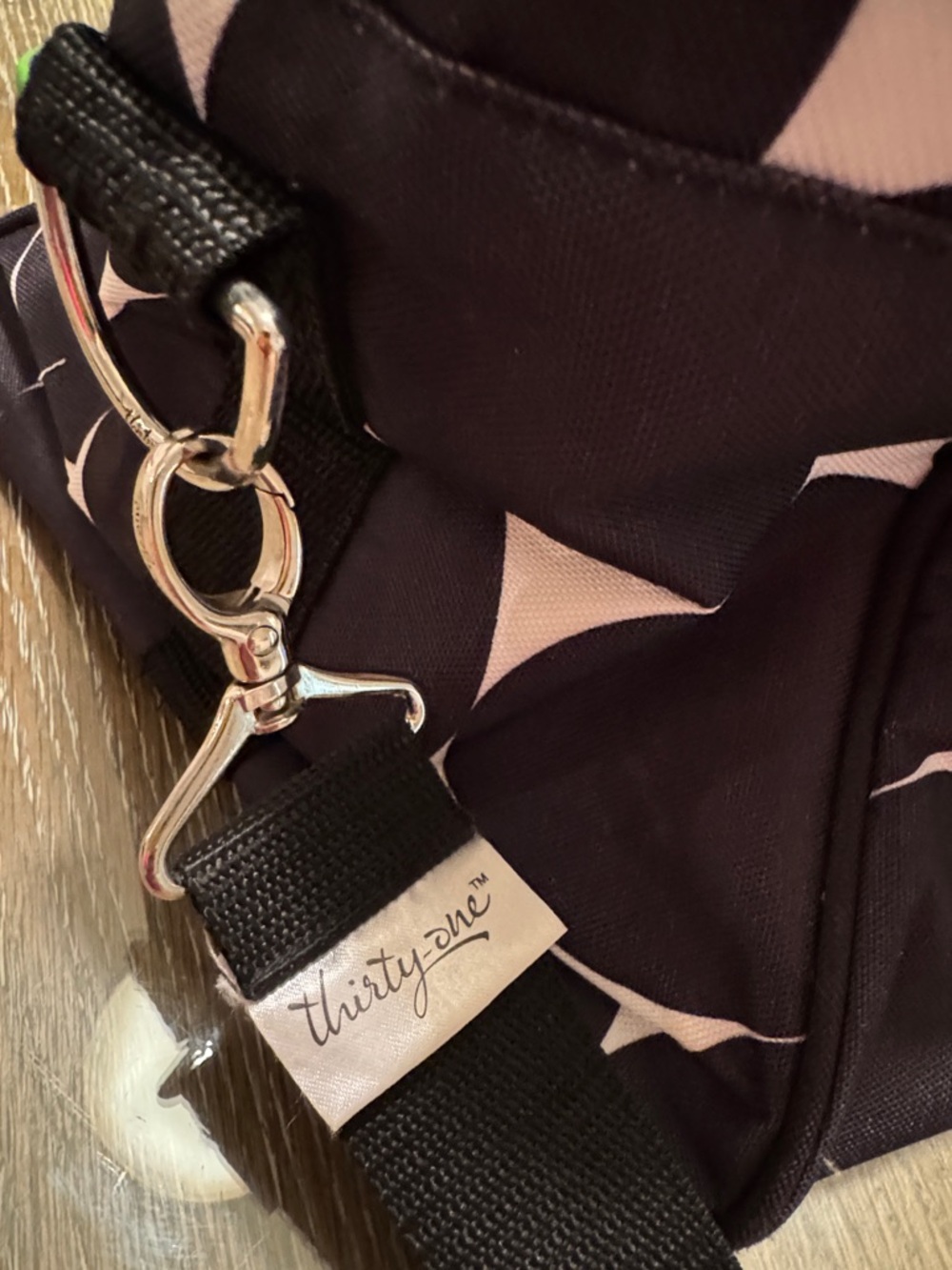 Thirty one Black and Cream Polka Dot Travel Duffel Bag - Picture 2 of 15